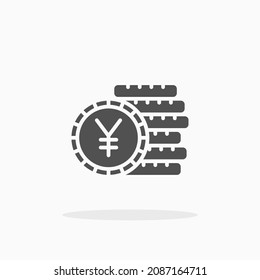 Icono de moneda de yuan. Estilo sólido o glifo. Ilustración vectorial. Disfruta de este icono para tu proyecto.