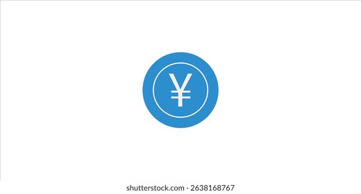 yuan coin simple design. solid vector