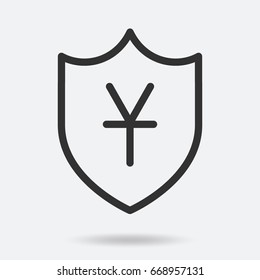 Yuan currency symbol in shield
