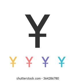 Yuan icon. currency symbol. vector illustration