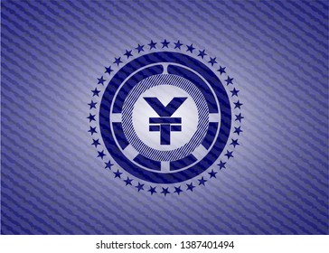 yuan icon with denim texture