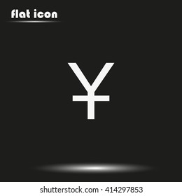 Yuan icon. Flat illustration.