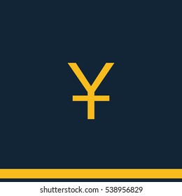 Yuan icon. Flat illustration.