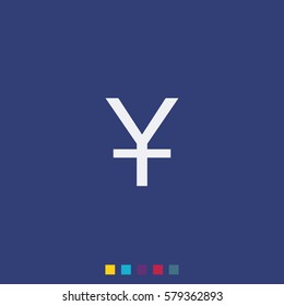 Yuan icon. Flat illustration.