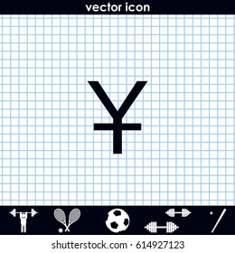 Yuan icon. Flat illustration.