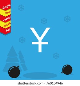 Yuan icon. Flat illustration.