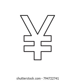 símbolo de signo vectorial aislado de ilustración de yuan 