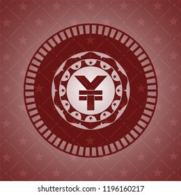 yuan icon inside badge with red background