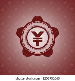 yuan icon inside badge with red background