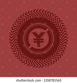 yuan icon inside badge with red background