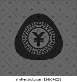 yuan icon inside dark emblem