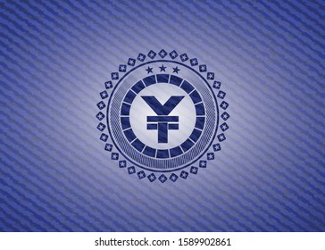 yuan icon inside emblem with jean high quality background