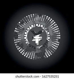 yuan icon inside grey camo texture