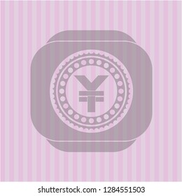 yuan icon inside pink icon or emblem