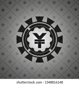 yuan icon inside retro style black emblem