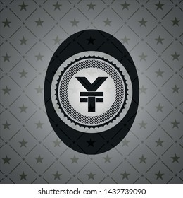 yuan icon inside retro style black emblem
