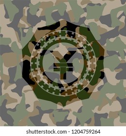 yuan icon on camo pattern