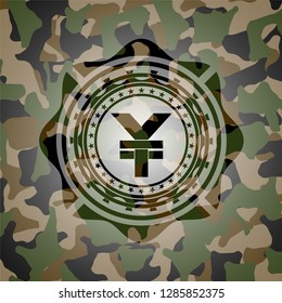 yuan icon on camo pattern