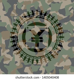 yuan icon on camo pattern
