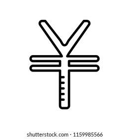 Yuan icon vector isolated on white background, Yuan transparent sign