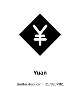Yuan icon vector isolated on white background, logo concept of Yuan sign on transparent background, filled black symbol