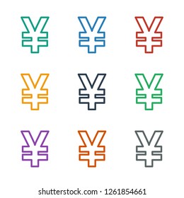 yuan icon white background. Editable outline yuan icon from finance. Trendy yuan icon for web and mobile.