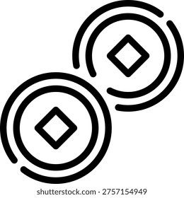 Yuan line icon illustration vector
