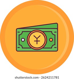 Yuan Line vector Icon Design