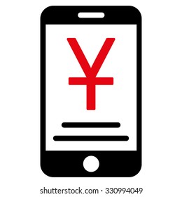 Yuan Mobile Payment vector icon. Style is flat symbol, rounded angles, white background.