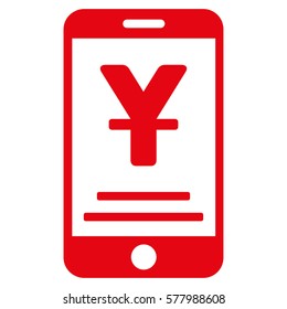 Yuan Mobile Payment vector pictogram. Illustration style is a flat iconic red symbol on white background.