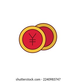 the yuan money icon is suitable for your web, apk or project with a chinese new year theme