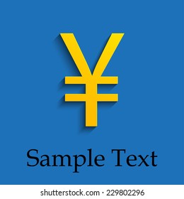 Yuan on a blue background