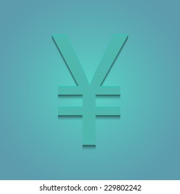 Yuan on a turquoise background