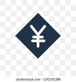 Yuan vector icon isolated on transparent background, Yuan transparency concept can be used web and mobile