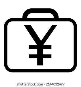 Yuan Yen Case Flat Icon Isolated On White Background