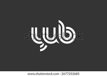 YUB Creative Unique Modern Letter Logo Design. Elegant Monogram Logo Design with Decorative Elements and Typography