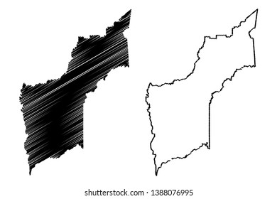 Yuba County, California (Counties in California, United States of America,USA, U.S., US) map vector illustration, scribble sketch Yuba map