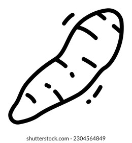 Yuca Cassave Simple Line Icon Logo Symbol