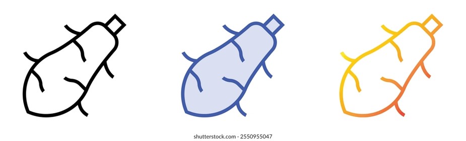 yuca icon. Linear, Blue Fill and Gradient Style Design Isolated On White Background