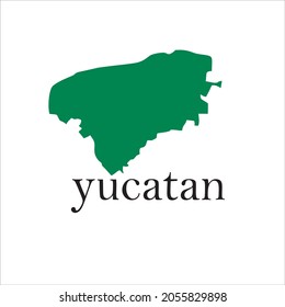 Yucatan Map On White Background