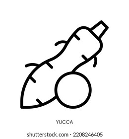 yucca icon. Line Art Style Design Isolated On White Background