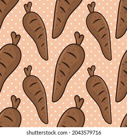 yucca vegetable food seamless pattern vector illustration 