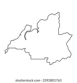 Yuen Long district map, administrative division of Hong Kong. Vector illustration.