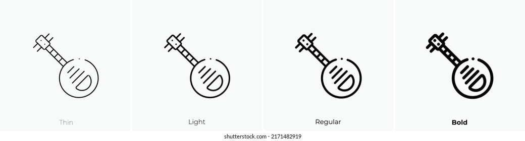 yueqin icon. Thin, Light Regular And Bold style design isolated on white background