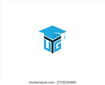 YUG letter Vector Education Logo Template with cap. 