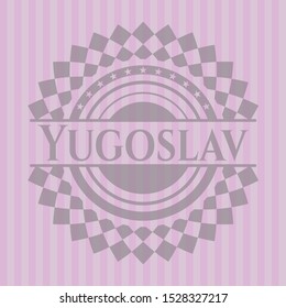 Yugoslav pink emblem. Vector Illustration. Detailed.