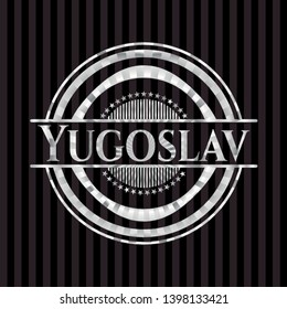 Yugoslav silvery emblem or badge. Vector Illustration. Mosaic.