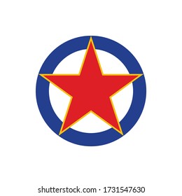 Yugoslavia air force roundel. Military symbol. Vector Illustration