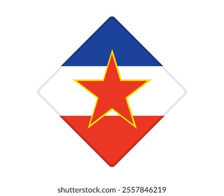 Yugoslavia flag square shaped. vector