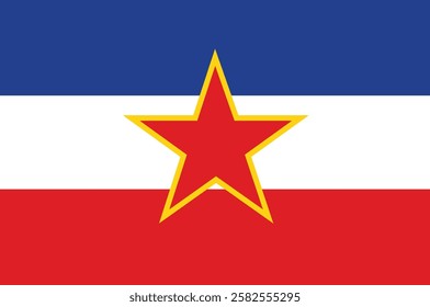 Yugoslavian flag. Yugoslavian heritage. Yugoslavian national pride. Vector illustration